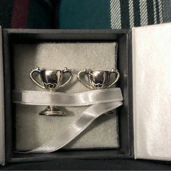 Loving Cup CCLC Trophies, Pewter Trophy Cups & Presentation Sterling Silver 925 Trophy Loving Cups Cuff-Links by Ravi Ratan Grad Gift? NEW